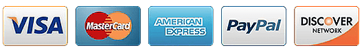 Accepted payments: Visa, MasterCard, American Express, PayPal, Discover