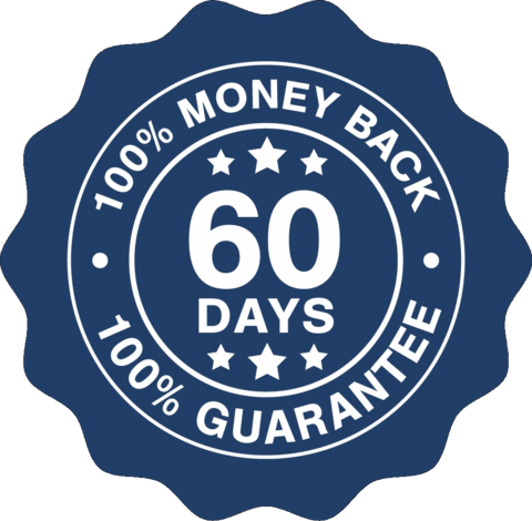 60-day money-back guarantee seal
